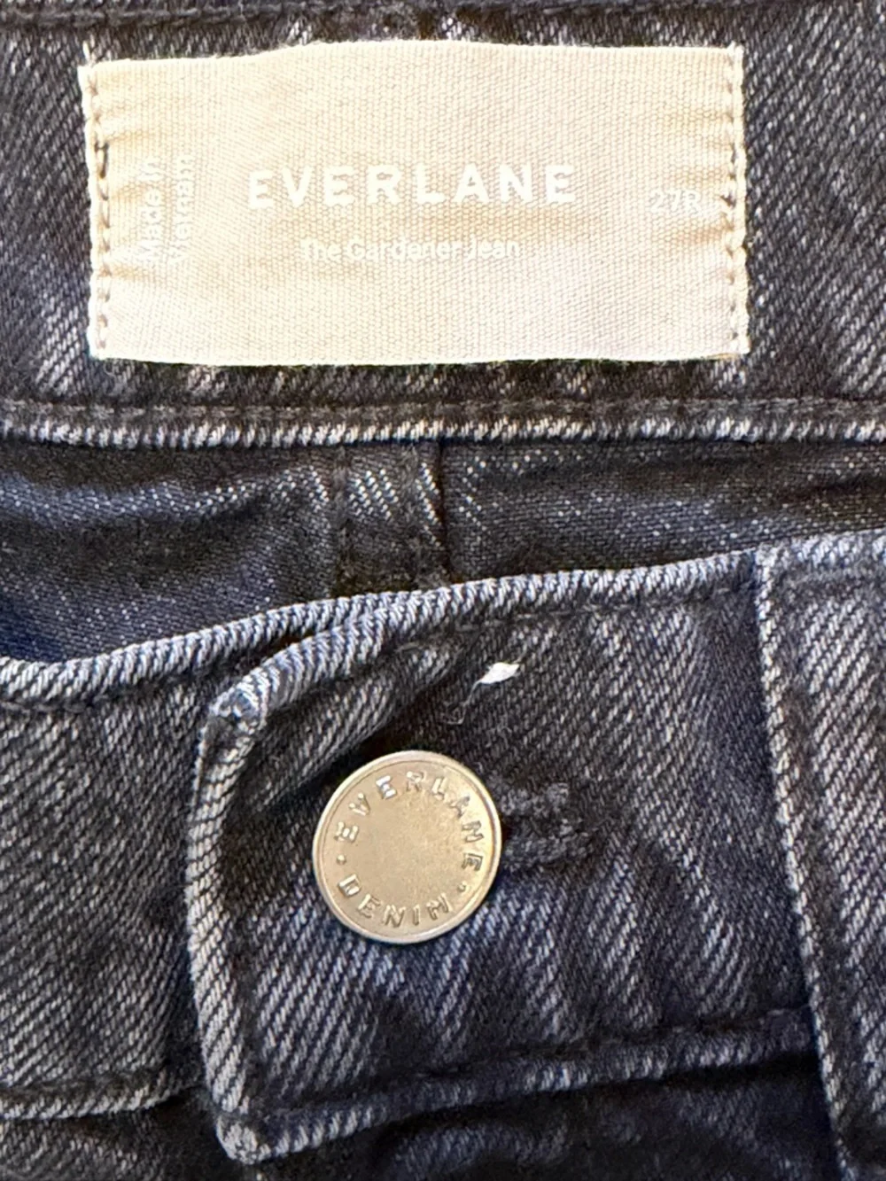 Everlane Jeans 27 Black The Way-High Gardener Cropped Wide Leg High Rise Organic - Picture 7 of 15